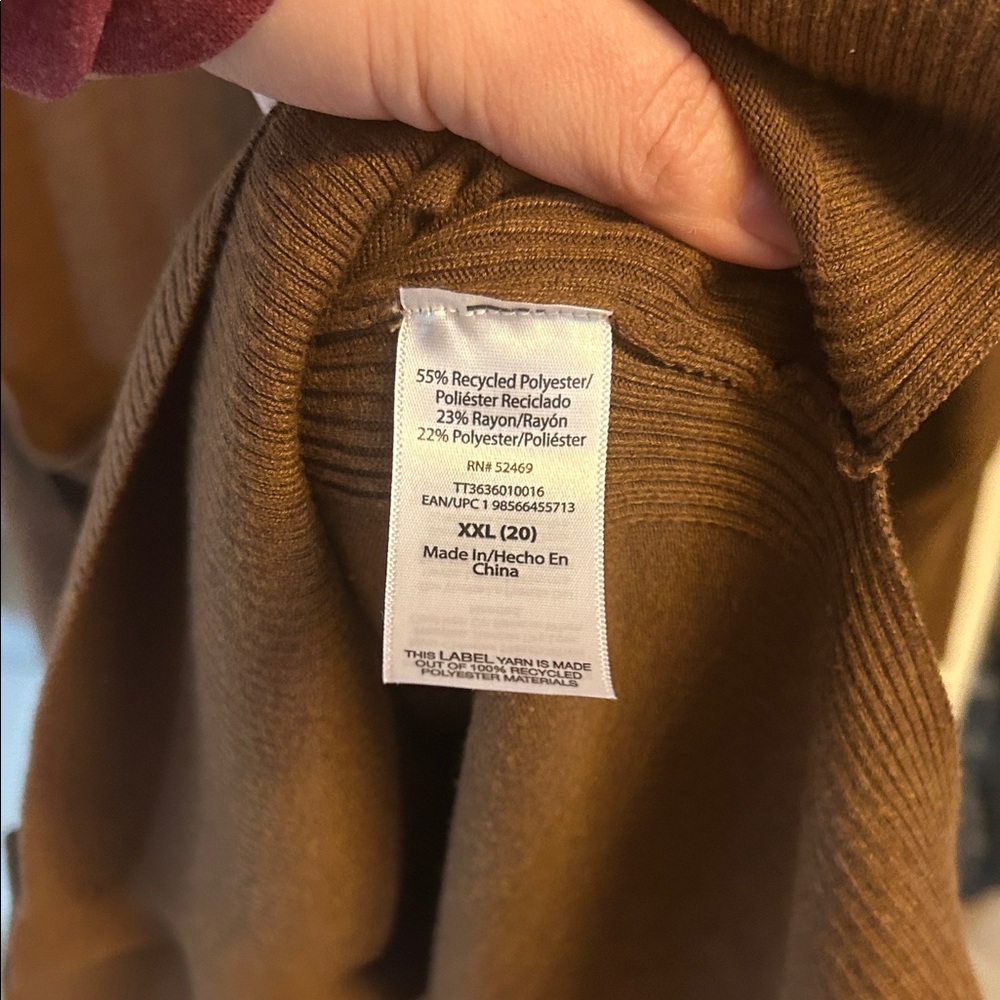 Time and Tru Chocolate Cardigan Sweater - Picture 4 of 5